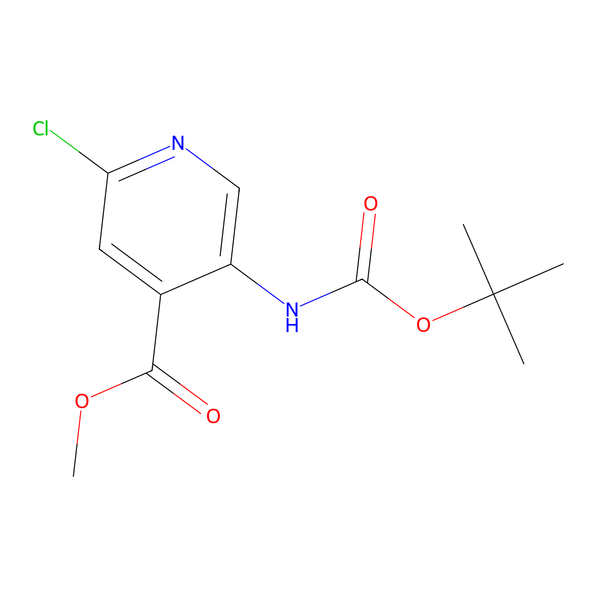 Methyl 5-(boc-amino)-2-chloropyridine-4-carboxylate molecular structure, CAS 305371-42-0