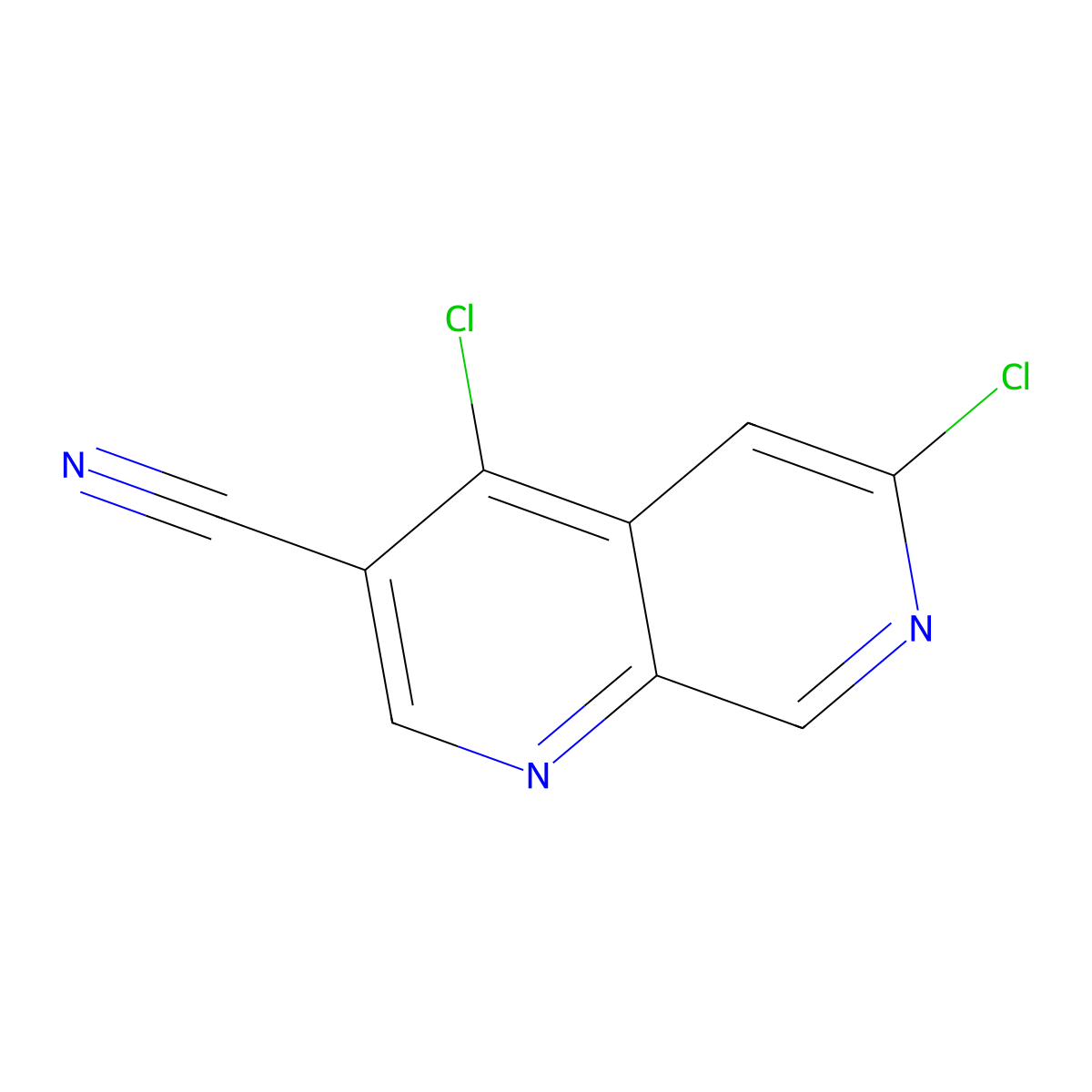 4,6-Dichloro-1,7-naphthyridine-3-carbonitrile molecular structure, CAS 305371-45-3