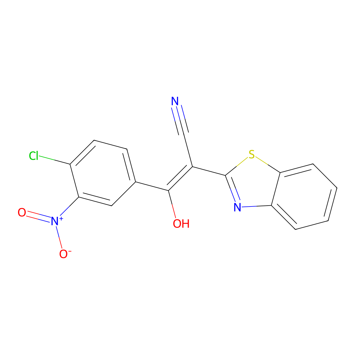 2-(1,3-Benzothiazol-2-yl)-3-(4-chloro-3-nitrophenyl)-3-hydroxyprop-2-enenitrile molecular structure, CAS 305372-43-4