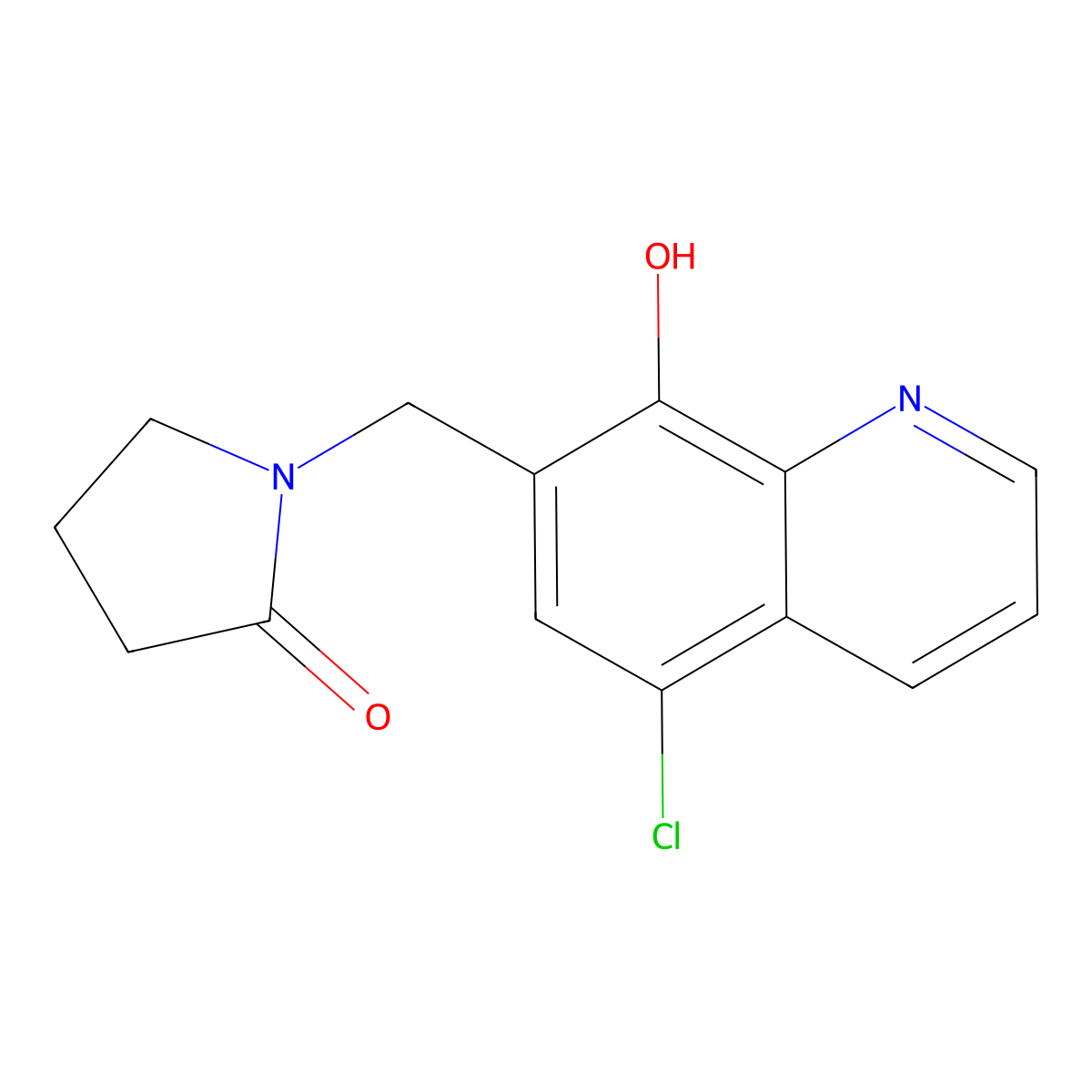 1-[(5-Chloro-8-hydroxyquinolin-7-yl)methyl]pyrrolidin-2-one molecular structure, CAS 305372-58-1