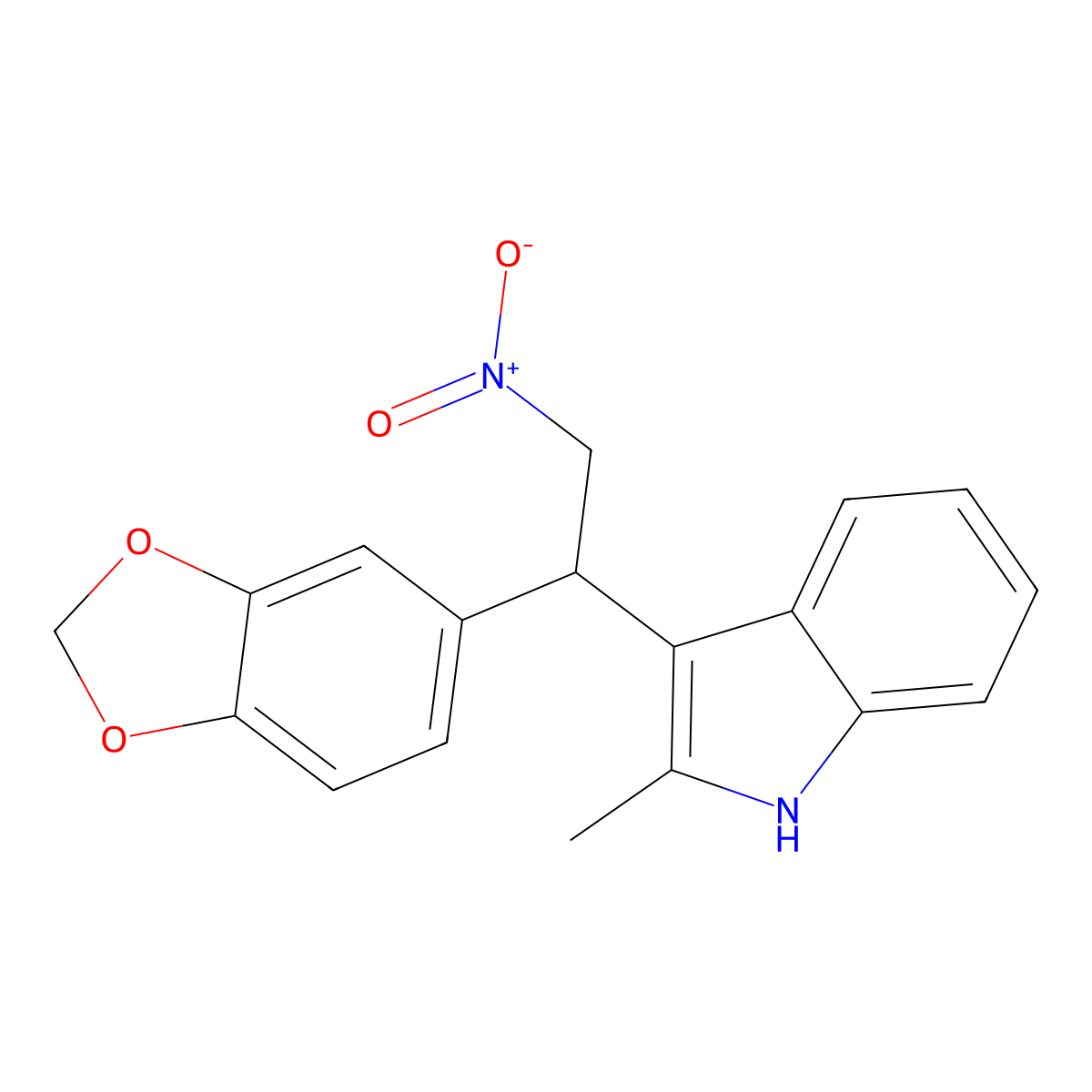 3-[1-(1,3-benzodioxol-5-yl)-2-nitroethyl]-2-methyl-1H-indole molecular structure, CAS 305372-79-6