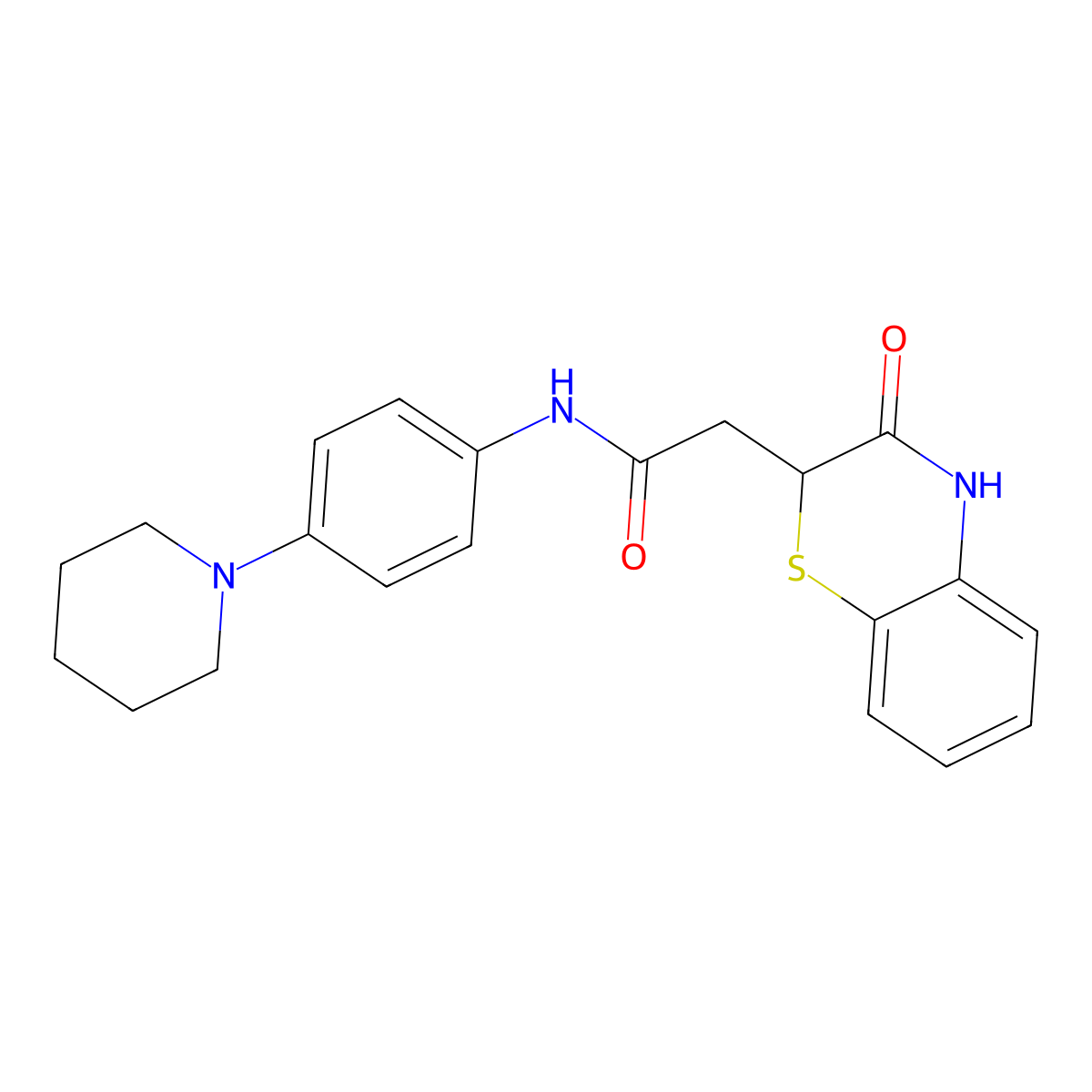 2-(3-oxo-3,4-dihydro-2H-1,4-benzothiazin-2-yl)-N-[4-(piperidin-1-yl)phenyl]acetamide molecular structure, CAS 305372-92-3