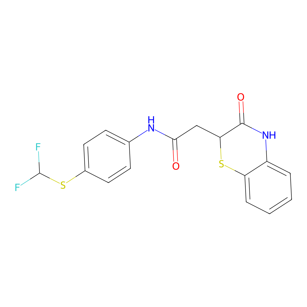 N-{4-[(difluoromethyl)sulfanyl]phenyl}-2-(3-oxo-3,4-dihydro-2H-1,4-benzothiazin-2-yl)acetamide molecular structure, CAS 305372-97-8