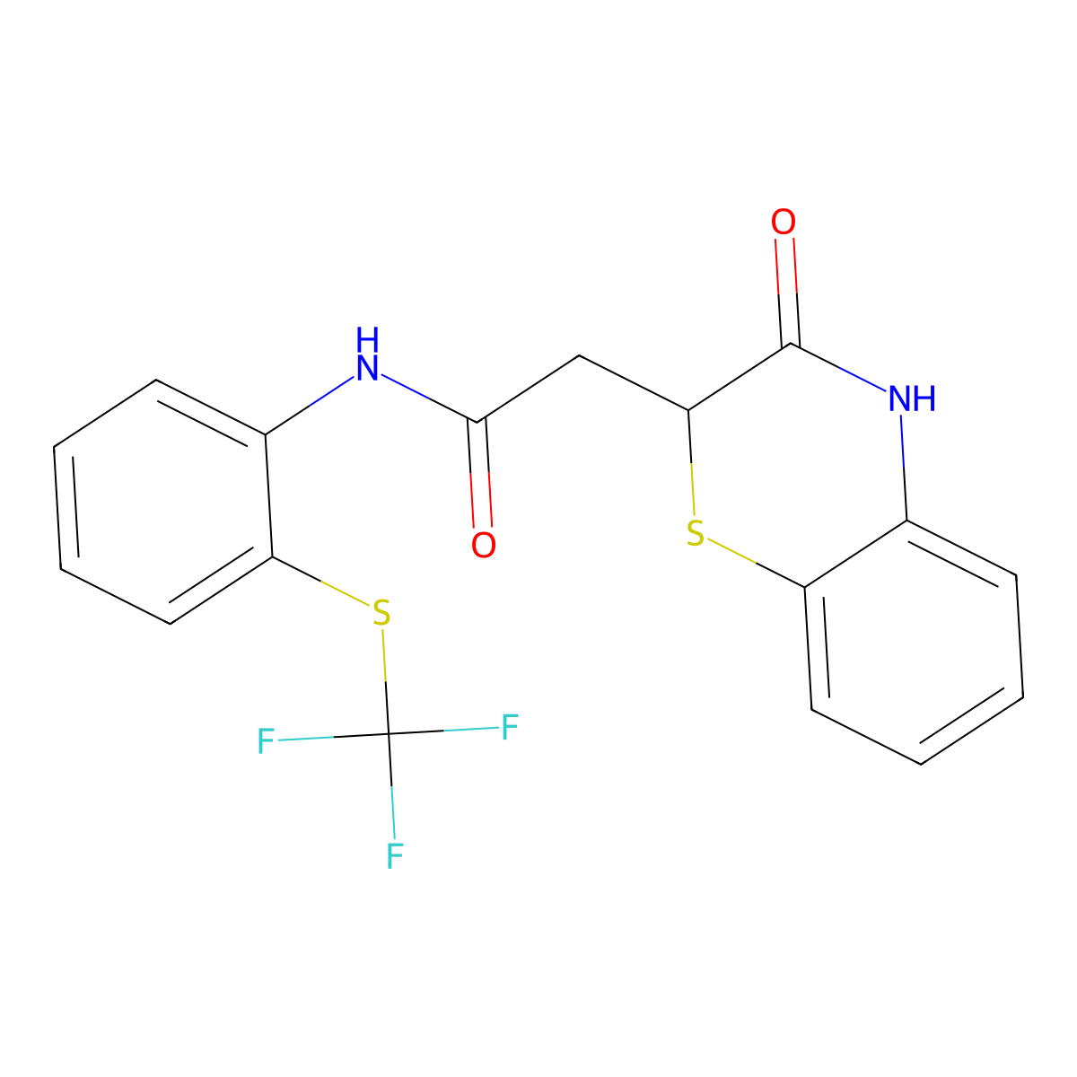 2-(3-oxo-3,4-dihydro-2H-1,4-benzothiazin-2-yl)-N-{2-[(trifluoromethyl)sulfanyl]phenyl}acetamide molecular structure, CAS 305372-98-9