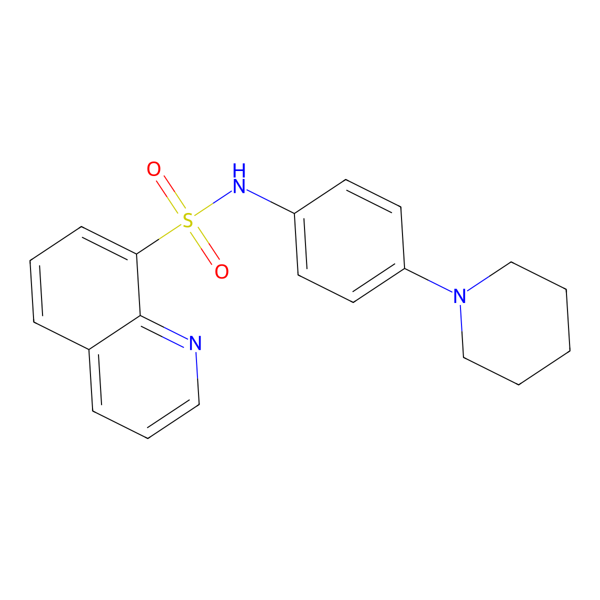 N-[4-(piperidin-1-yl)phenyl]quinoline-8-sulfonamide molecular structure, CAS 305373-02-8
