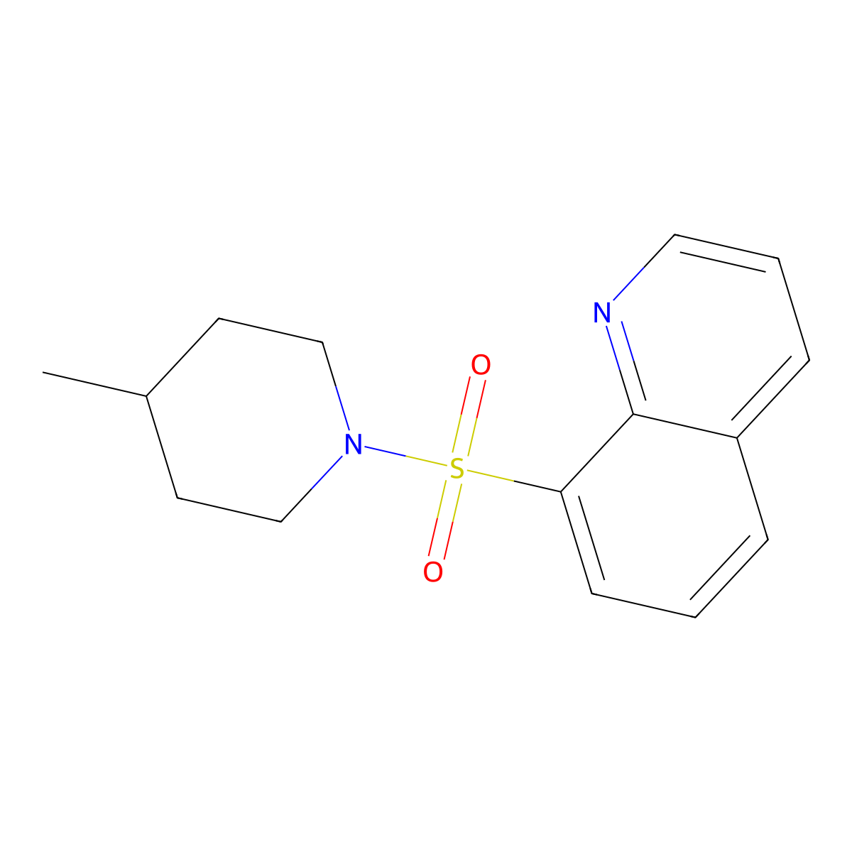 8-(4-Methylpiperidin-1-yl)sulfonylquinoline molecular structure, CAS 305373-03-9