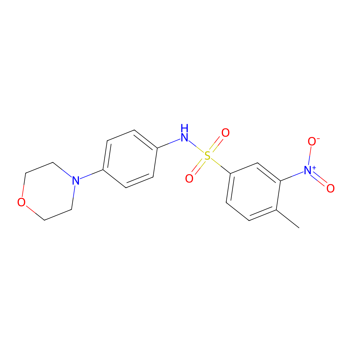 4-methyl-N-(4-morpholin-4-ylphenyl)-3-nitrobenzenesulfonamide molecular structure, CAS 305373-05-1