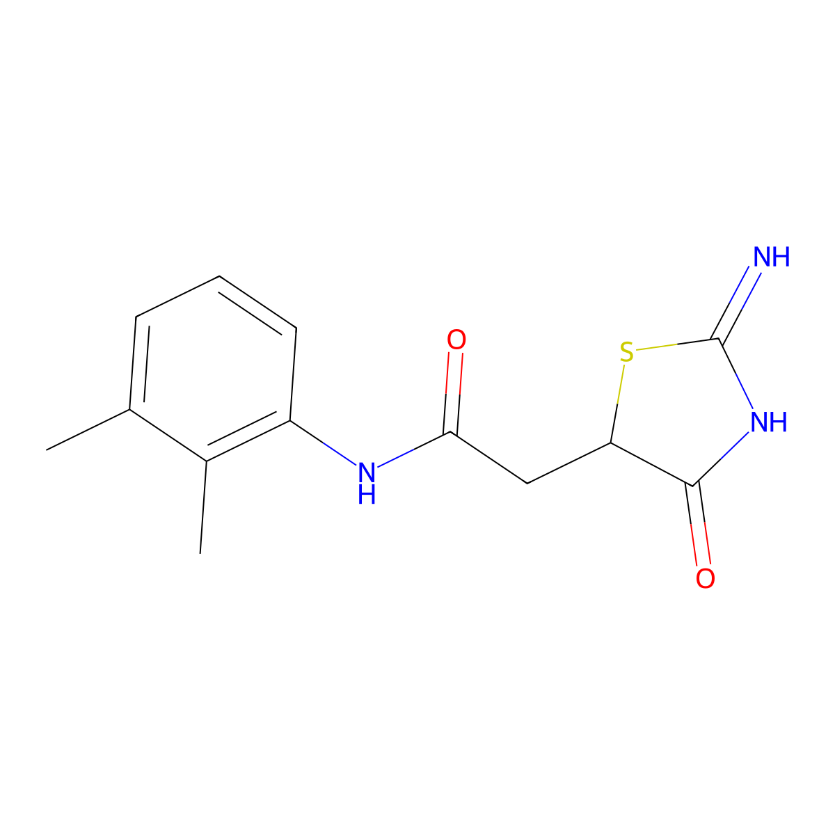 N-(2,3-dimethylphenyl)-2-(2-imino-4-oxo-1,3-thiazolidin-5-yl)acetamide molecular structure, CAS 305373-15-3