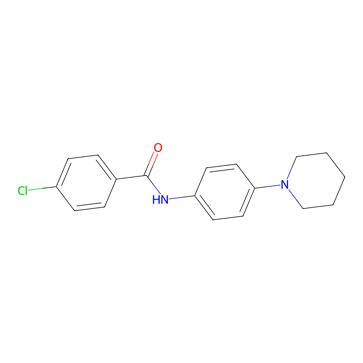 4-chloro-N-(4-(piperidin-1-yl)phenyl)benzamide molecular structure, CAS 305373-16-4