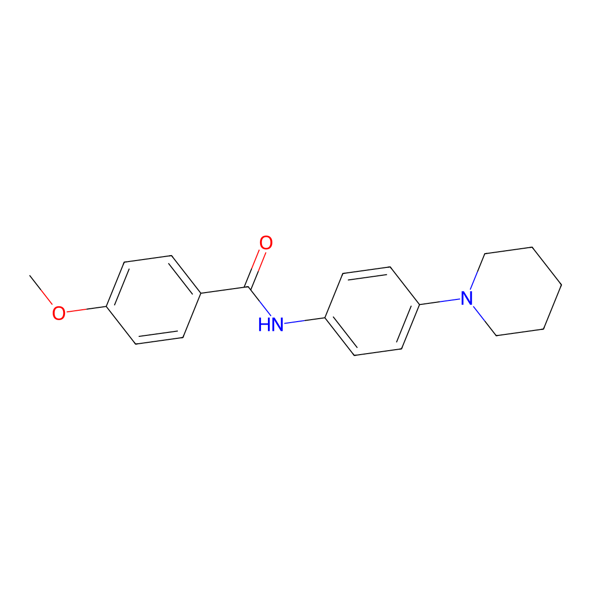 4-methoxy-N-(4-(piperidin-1-yl)phenyl)benzamide molecular structure, CAS 305373-17-5