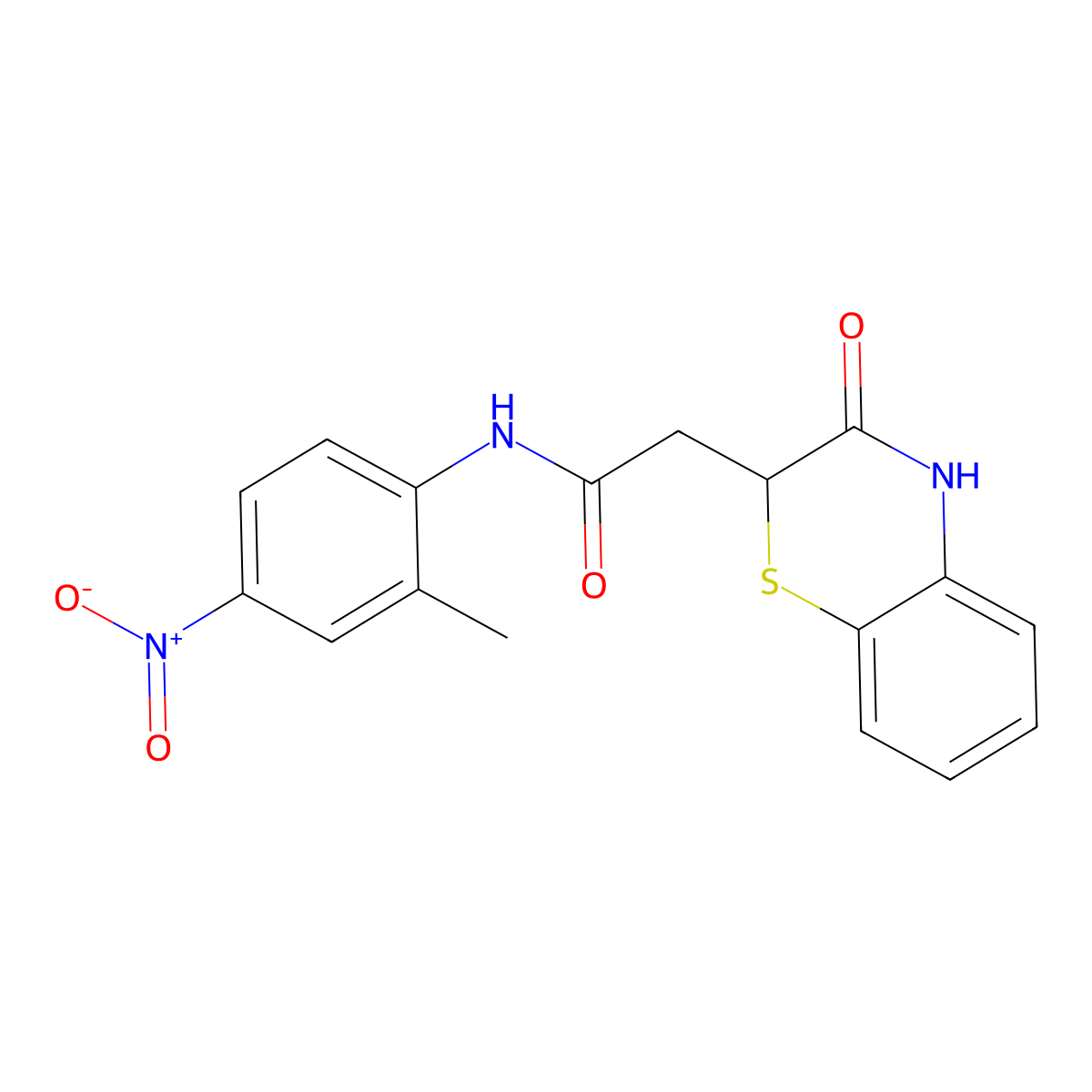 N-(2-methyl-4-nitrophenyl)-2-(3-oxo-3,4-dihydro-2H-1,4-benzothiazin-2-yl)acetamide molecular structure, CAS 305373-24-4