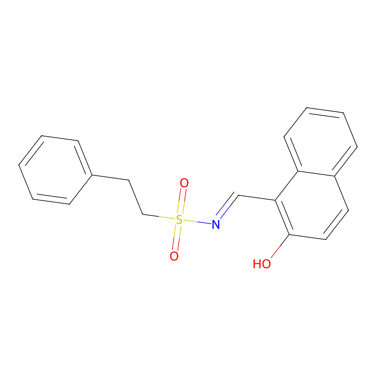N-[(2-hydroxynaphthalen-1-yl)methylidene]-2-phenylethane-1-sulfonamide molecular structure, CAS 305373-27-7