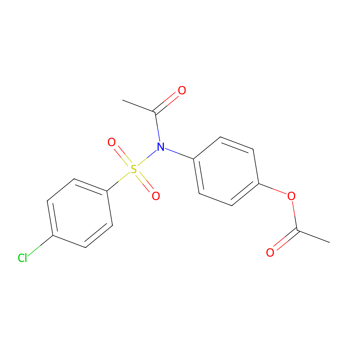 Acetic acid 4-[acetyl-(4-chloro-benzenesulfonyl)-amino]-phenyl ester molecular structure, CAS 305373-40-4