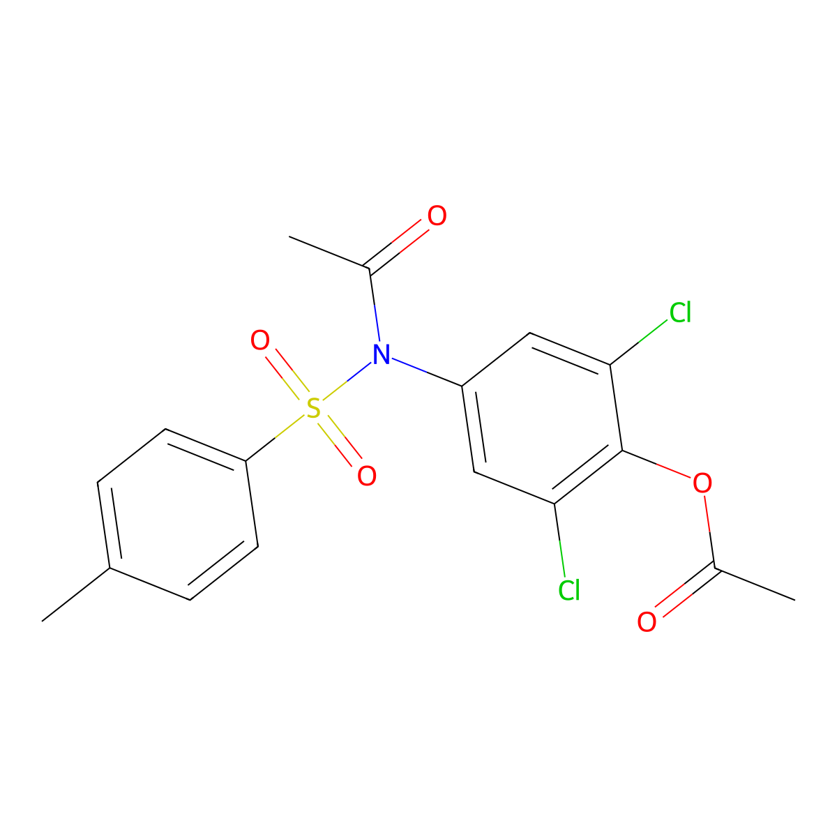 4-{Acetyl[(4-methylphenyl)sulfonyl]amino}-2,6-dichlorophenyl acetate molecular structure, CAS 305373-43-7
