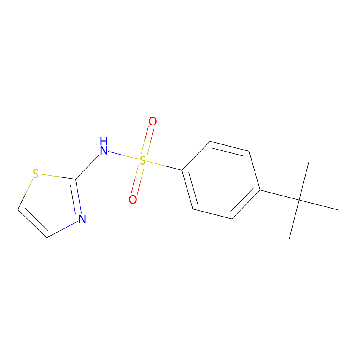 4-(tert-butyl)-N-(thiazol-2-yl)benzenesulfonamide molecular structure, CAS 305373-52-8