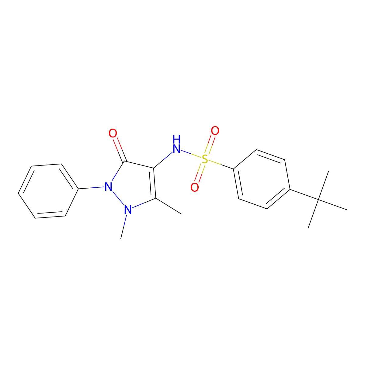 4-tert-butyl-N-(1,5-dimethyl-3-oxo-2-phenyl-2,3-dihydro-1H-pyrazol-4-yl)benzenesulfonamide molecular structure, CAS 305373-53-9