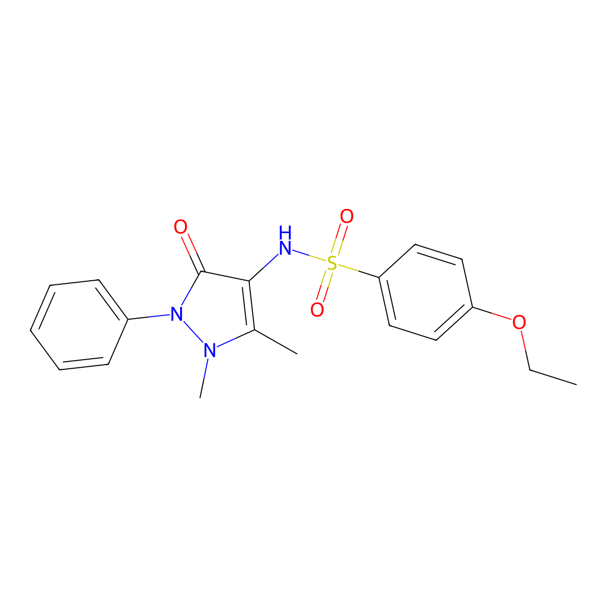 N-(1,5-dimethyl-3-oxo-2-phenyl-2,3-dihydro-1H-pyrazol-4-yl)-4-ethoxybenzenesulfonamide molecular structure, CAS 305373-54-0