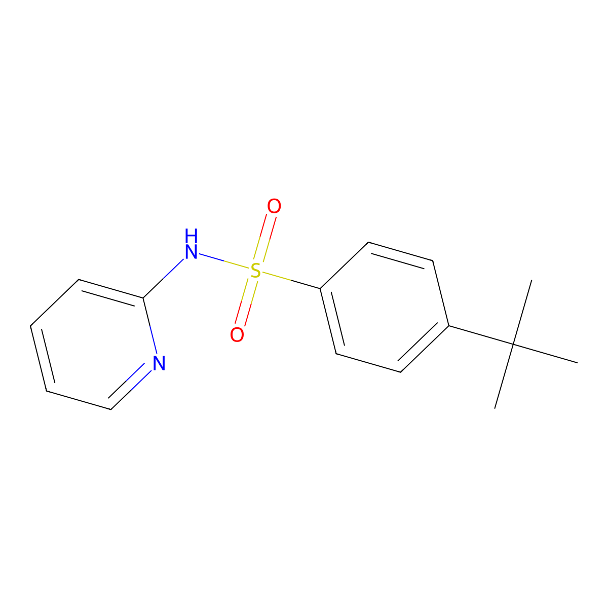 4-tert-butyl-N-pyridin-2-ylbenzenesulfonamide molecular structure, CAS 305373-55-1