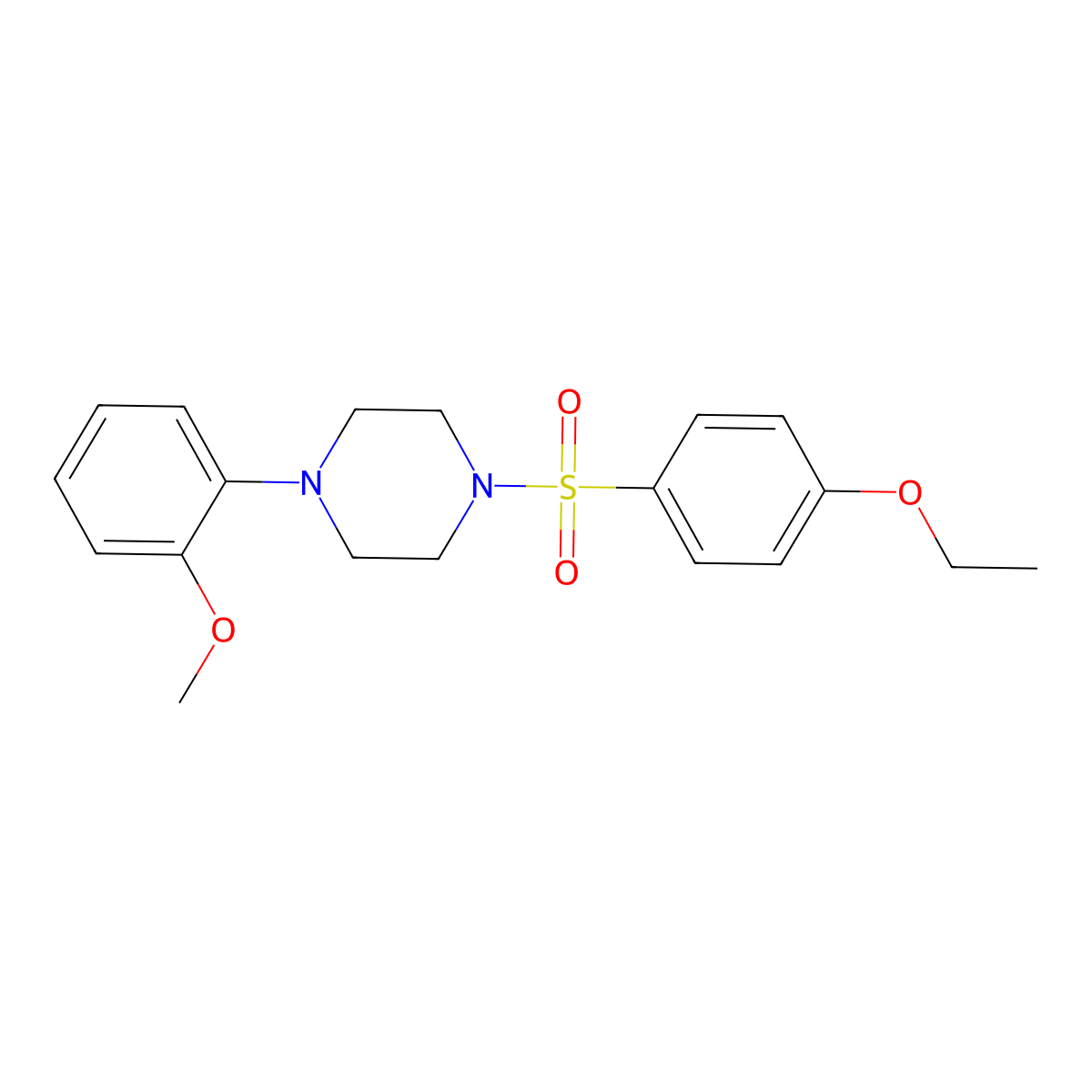 1-[(4-Ethoxyphenyl)sulfonyl]-4-(2-methoxyphenyl)piperazine molecular structure, CAS 305373-57-3