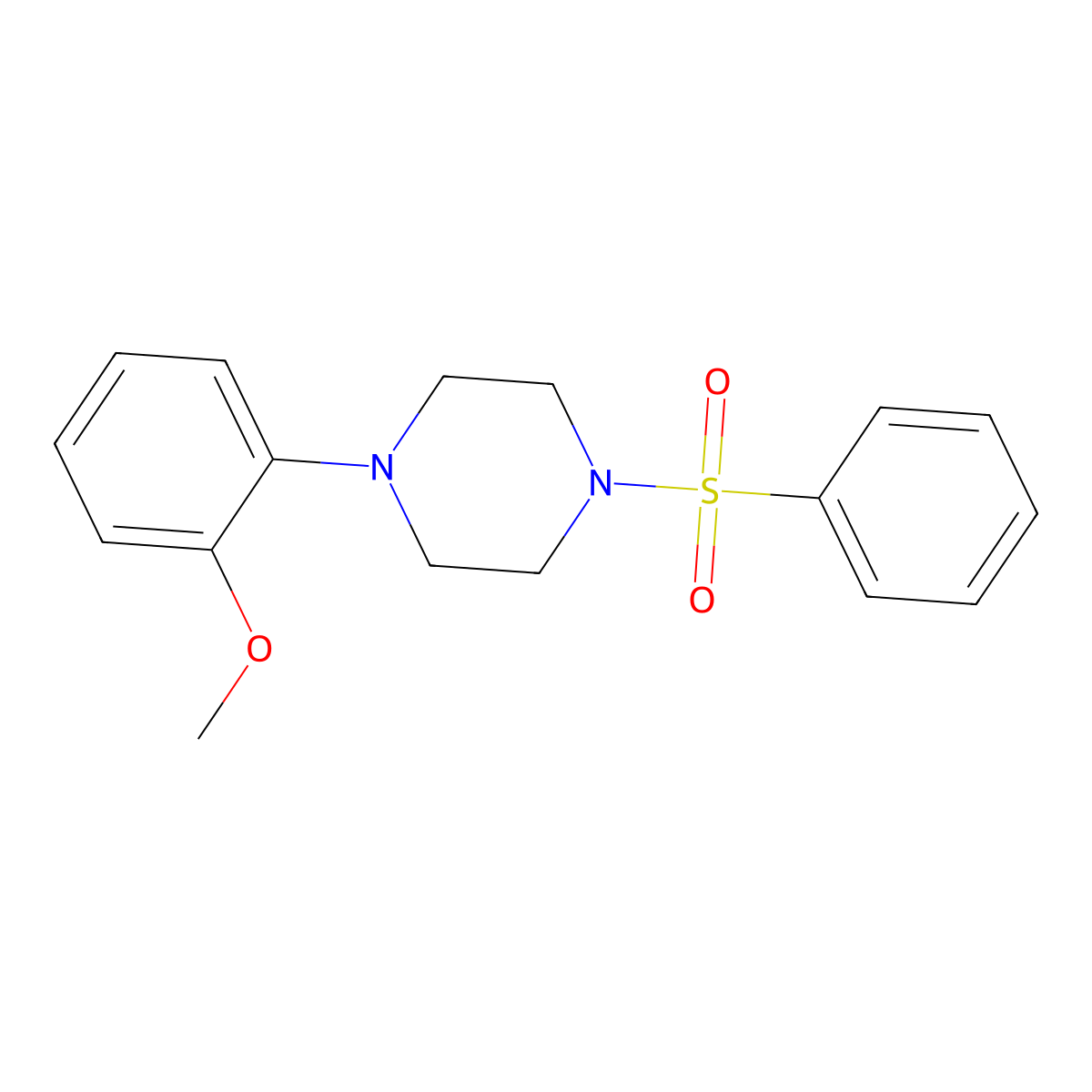 1-(2-Methoxyphenyl)-4-(phenylsulfonyl)piperazine molecular structure, CAS 305373-58-4