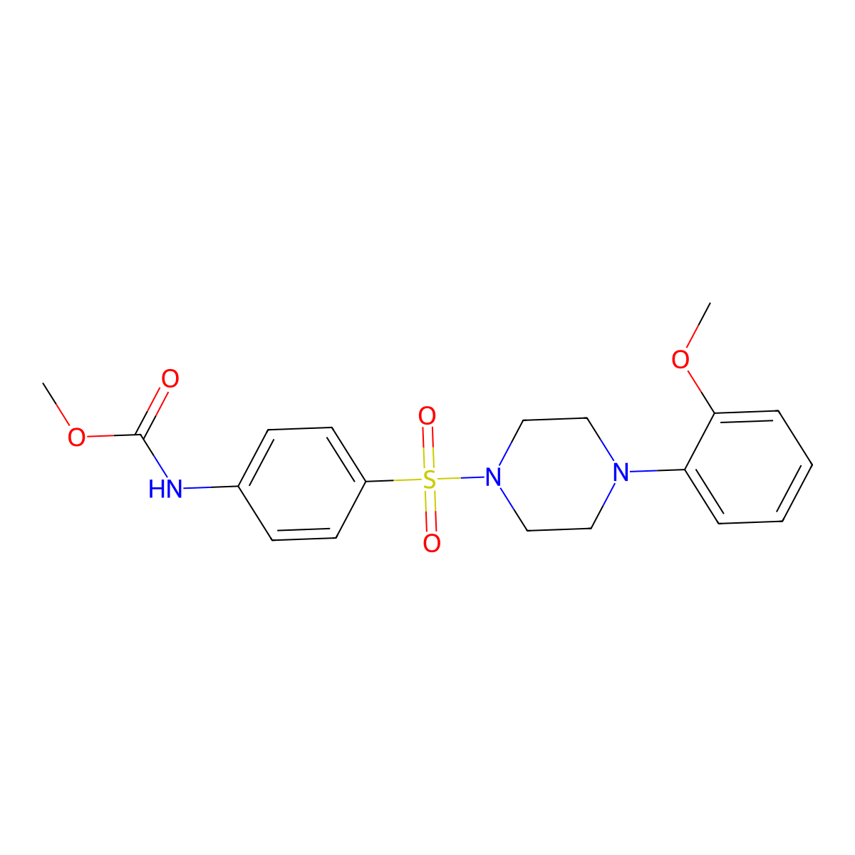 Methyl 4-{[4-(2-methoxyphenyl)-1-piperazinyl]sulfonyl}phenylcarbamate molecular structure, CAS 305373-60-8