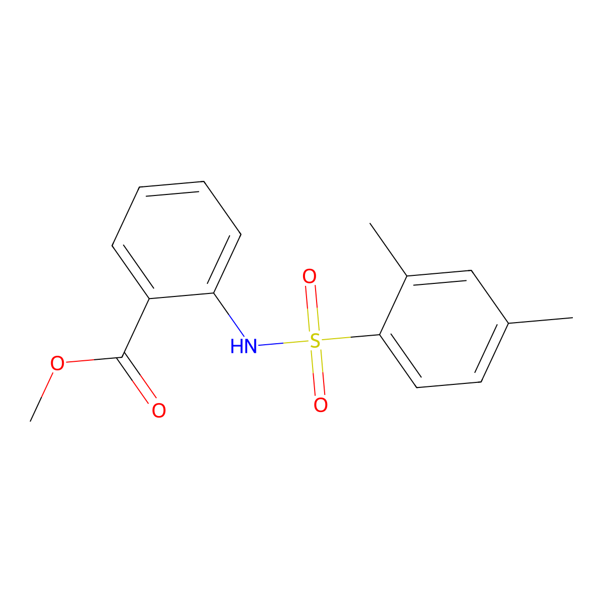 Methyl 2-[(2,4-dimethylphenyl)sulfonylamino]benzoate molecular structure, CAS 305374-38-3