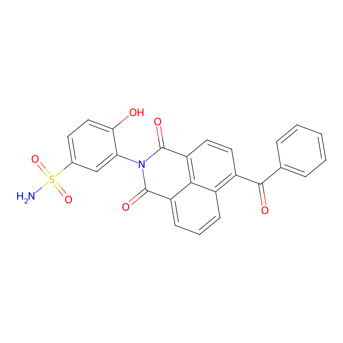 3-(6-Benzoyl-1,3-dioxobenzo[de]isoquinolin-2-yl)-4-hydroxybenzenesulfonamide molecular structure, CAS 305374-42-9