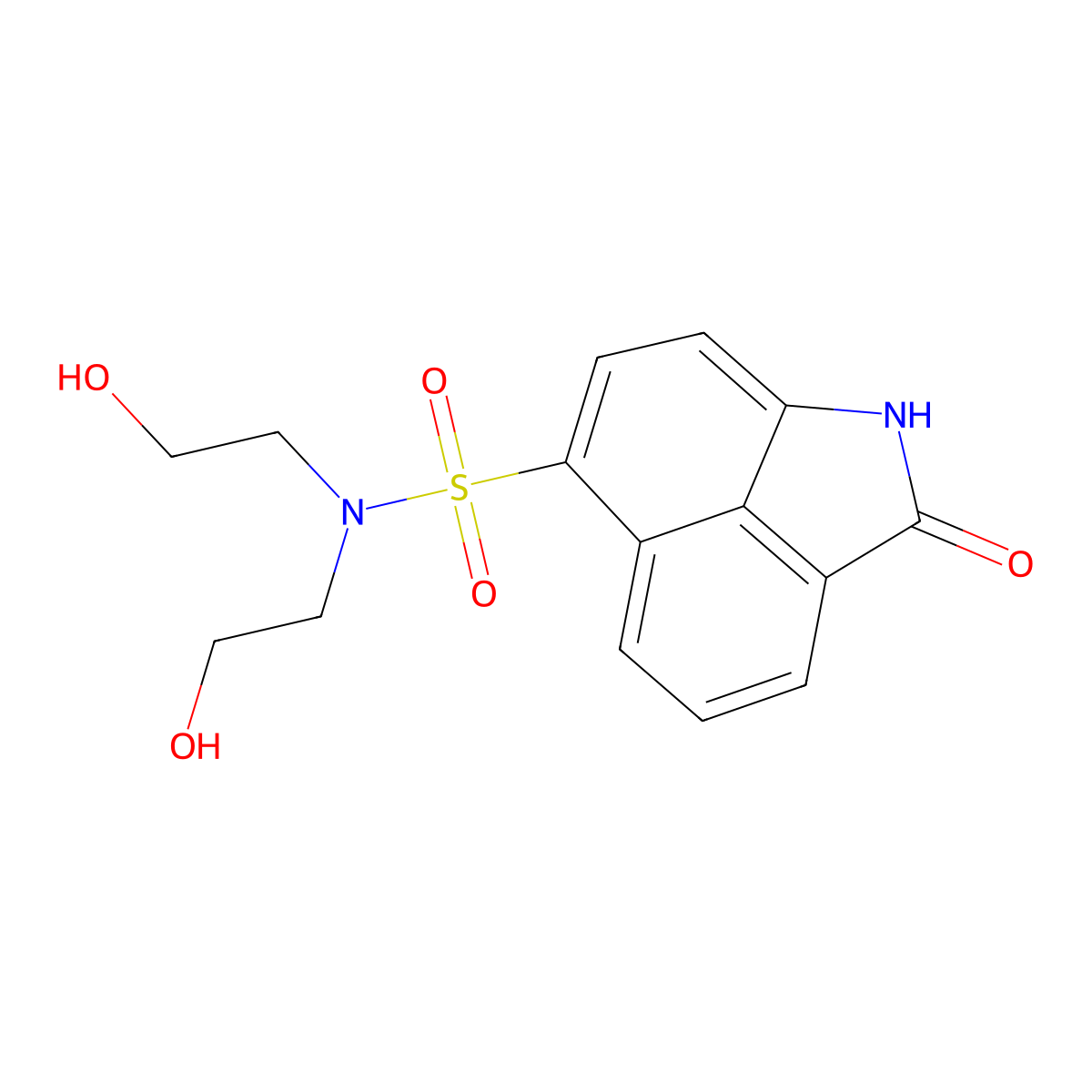 N,N-bis(2-hydroxyethyl)-2-oxo-1,2-dihydrobenzo[cd]indole-6-sulfonamide molecular structure, CAS 305374-52-1