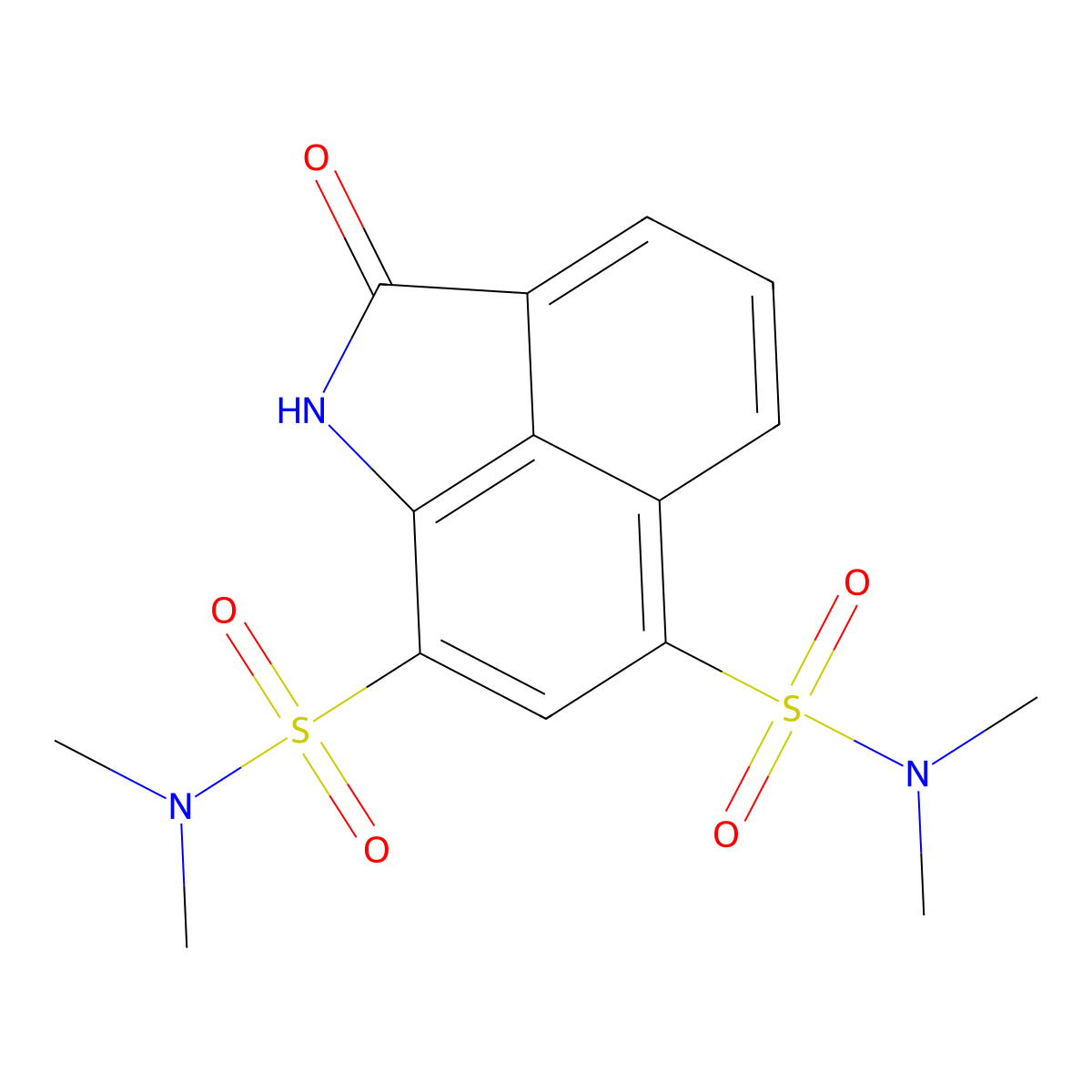 N,N,N',N'-tetramethyl-2-oxo-1,2-dihydrobenzo[cd]indole-6,8-disulfonamide molecular structure, CAS 305374-79-2