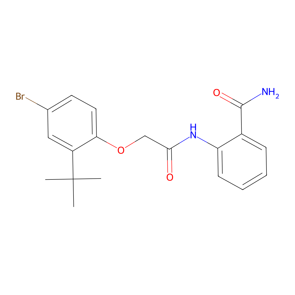 2-[2-(4-Bromo-2-tert-butylphenoxy)acetamido]benzamide molecular structure, CAS 305375-54-6