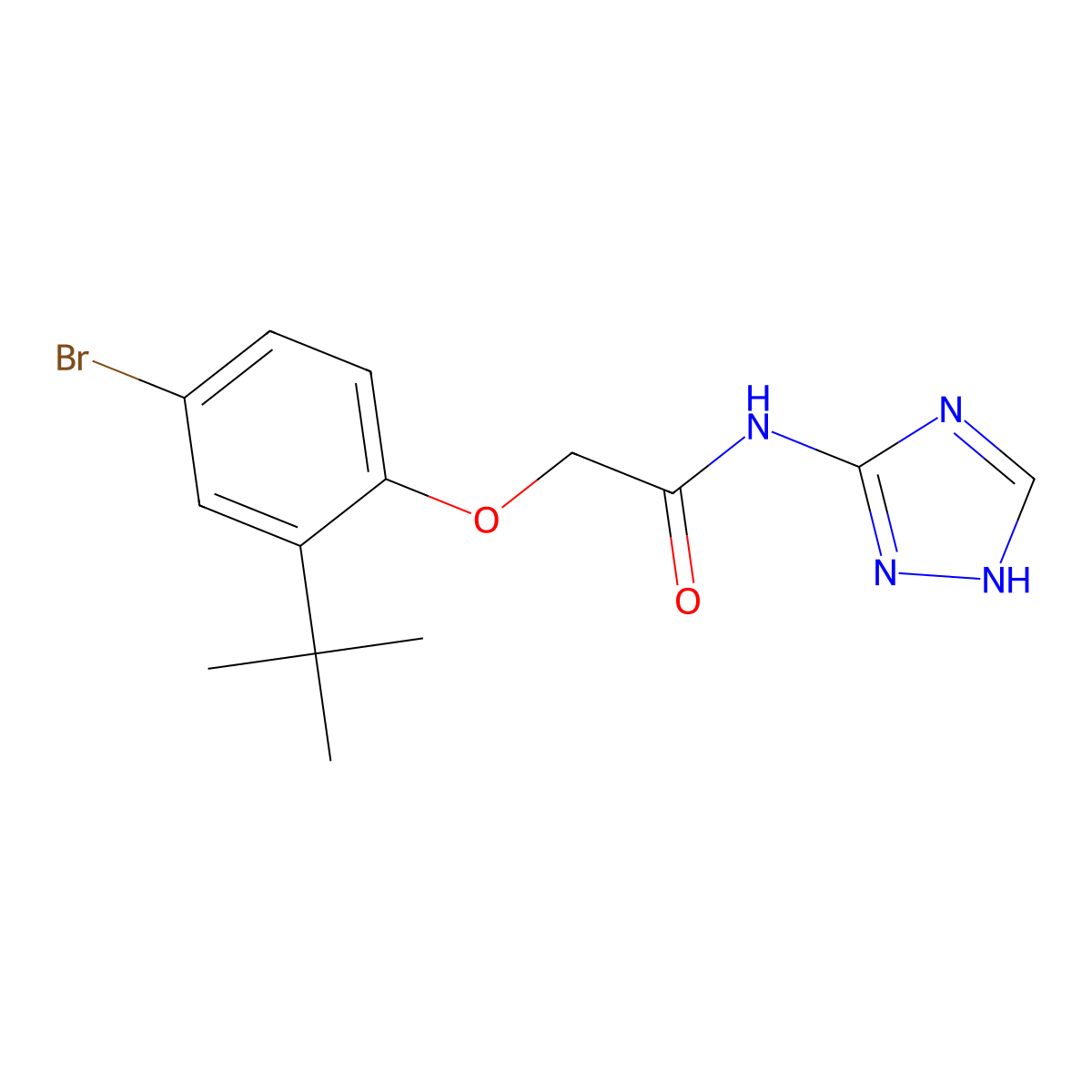 2-(4-bromo-2-tert-butylphenoxy)-N-(1H-1,2,4-triazol-5-yl)acetamide molecular structure, CAS 305375-60-4