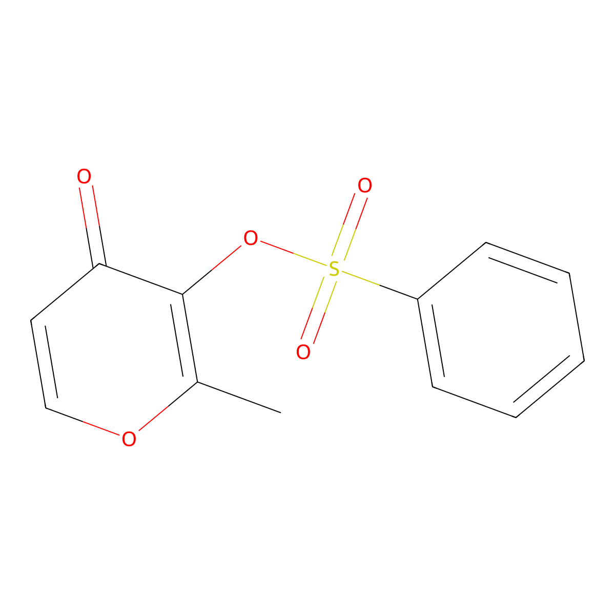 2-methyl-4-oxo-4H-pyran-3-yl benzenesulfonate molecular structure, CAS 305375-92-2