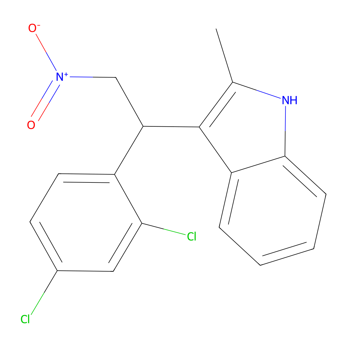 3-[1-(2,4-dichlorophenyl)-2-nitroethyl]-2-methyl-1H-indole molecular structure, CAS 305375-96-6