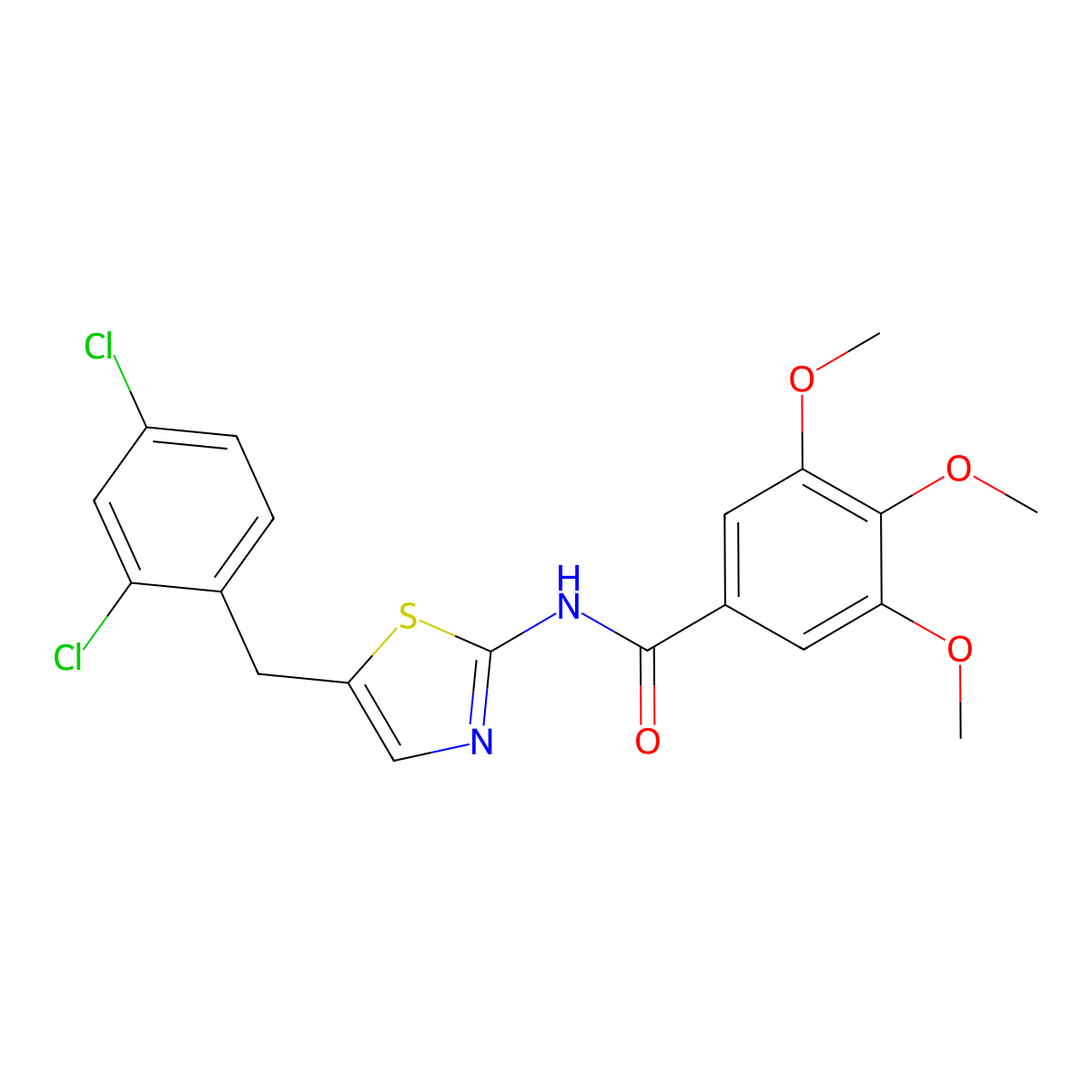 N-[5-(2,4-dichlorobenzyl)-1,3-thiazol-2-yl]-3,4,5-trimethoxybenzamide molecular structure, CAS 305376-56-1