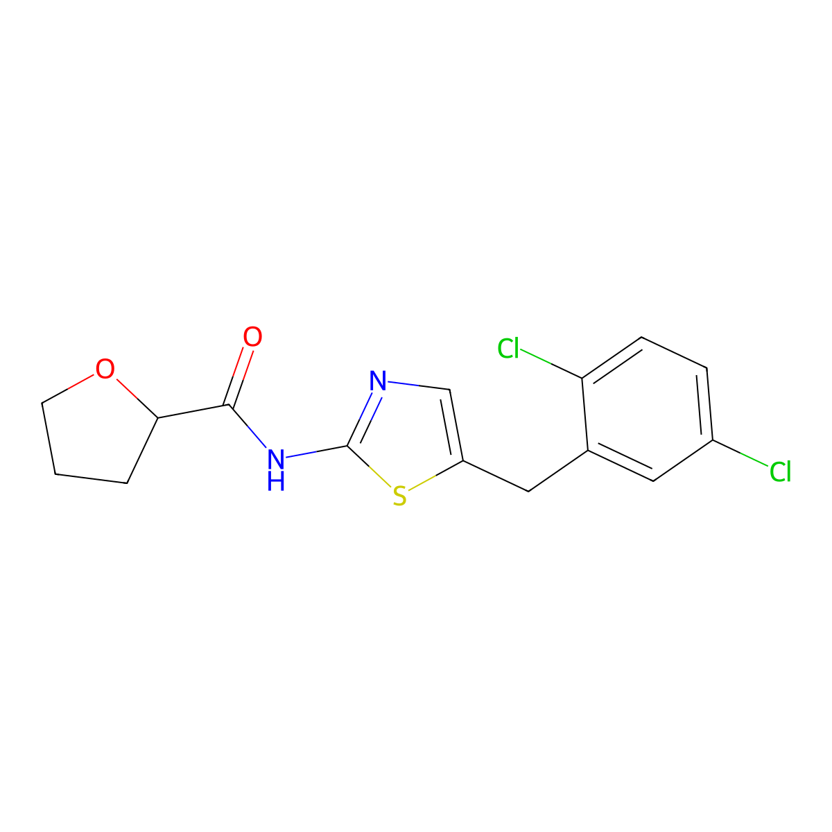 N-{5-[(2,5-Dichlorophenyl)methyl]-1,3-thiazol-2-yl}oxolane-2-carboxamide molecular structure, CAS 305376-60-7