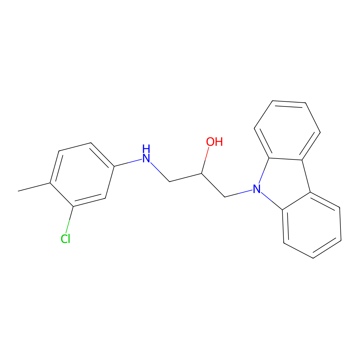 1-(9H-carbazol-9-yl)-3-((3-chloro-4-methylphenyl)amino)propan-2-ol molecular structure, CAS 305376-76-5