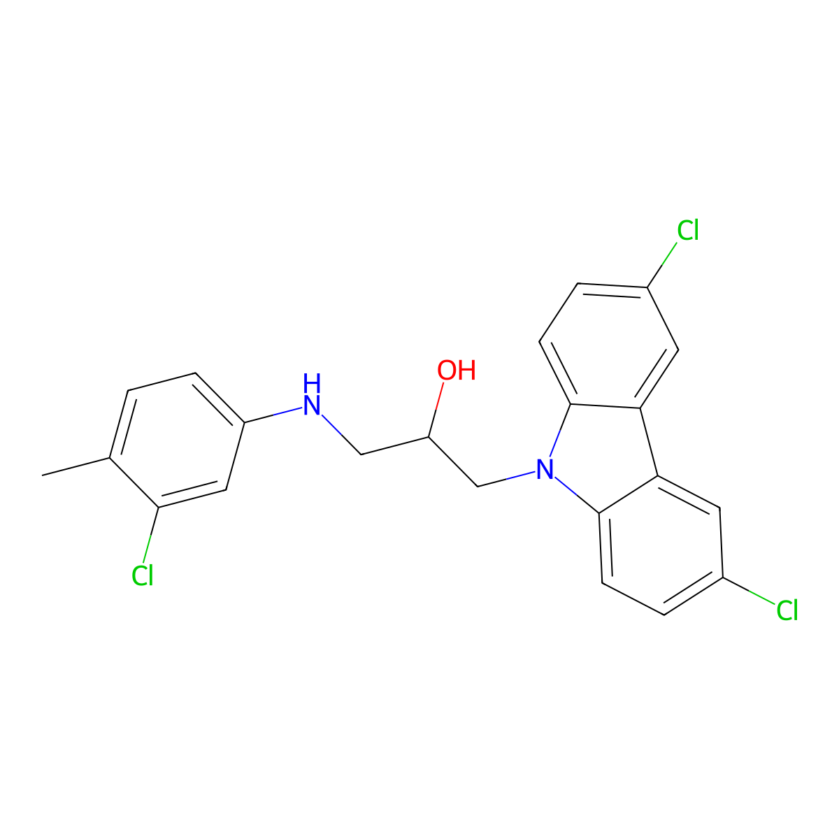 1-(3,6-Dichlorocarbazol-9-yl)-3-[(3-chloro-4-methylphenyl)amino]propan-2-ol molecular structure, CAS 305376-78-7