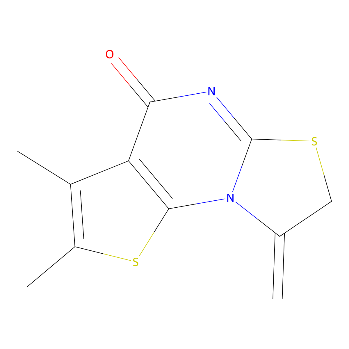 2,3-dimethyl-8-methylidene-7,8-dihydro-4H-[1,3]thiazolo[3,2-a]thieno[3,2-e]pyrimidin-4-one molecular structure, CAS 305376-80-1
