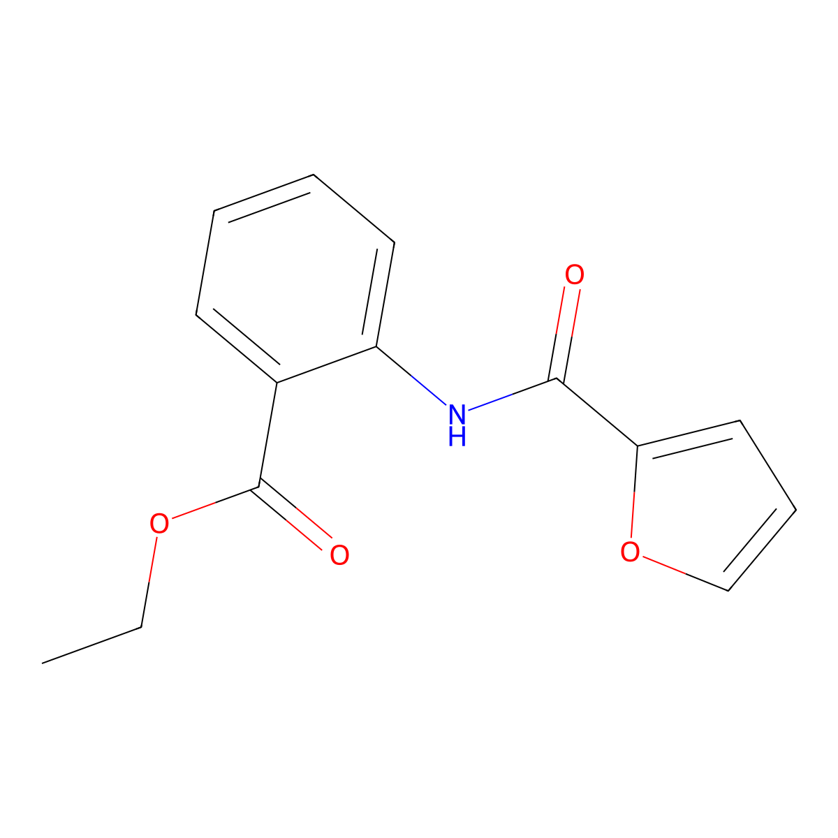 Ethyl 2-[(furan-2-ylcarbonyl)amino]benzoate molecular structure, CAS 305377-04-2