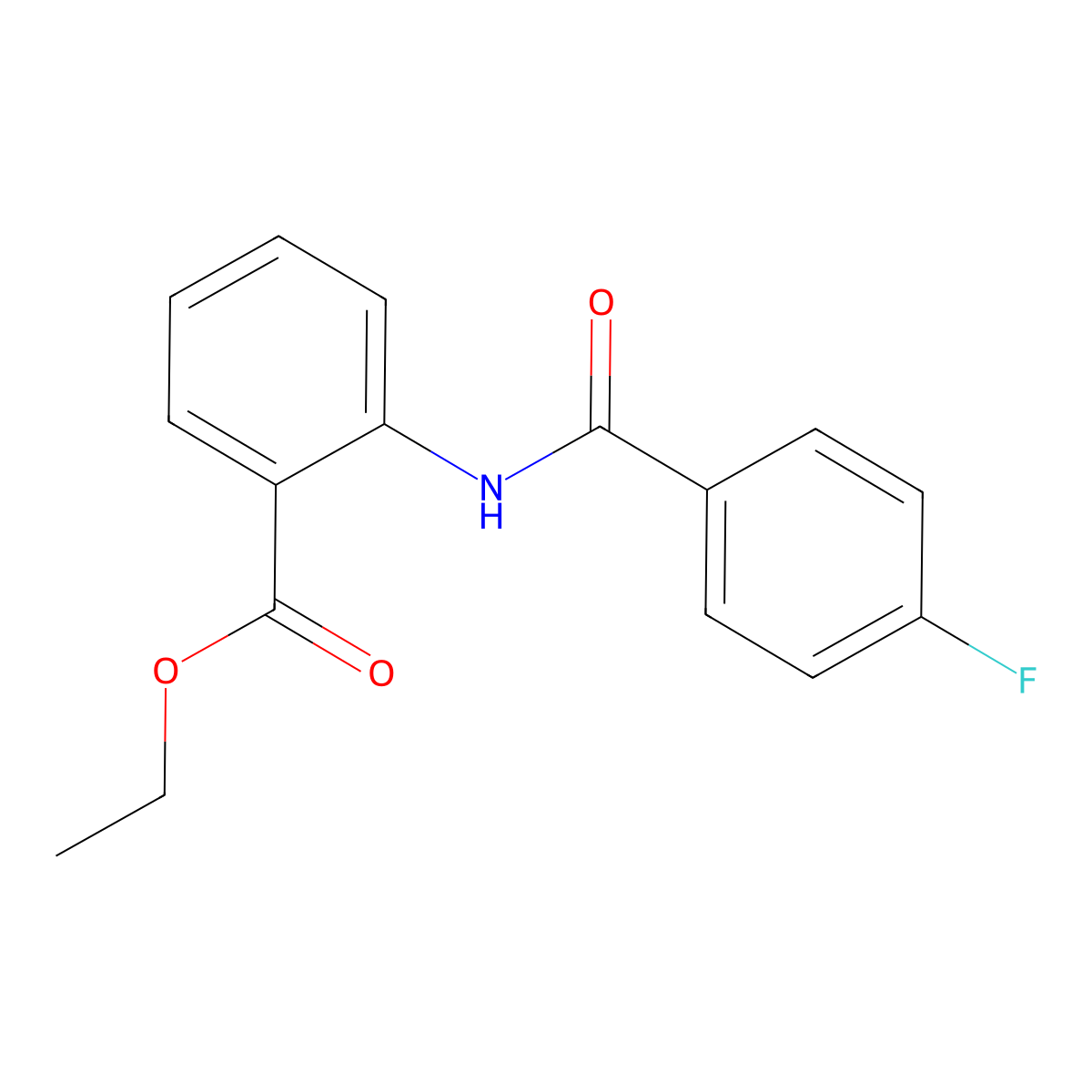 Ethyl 2-[(4-fluorobenzoyl)amino]benzoate molecular structure, CAS 305377-07-5