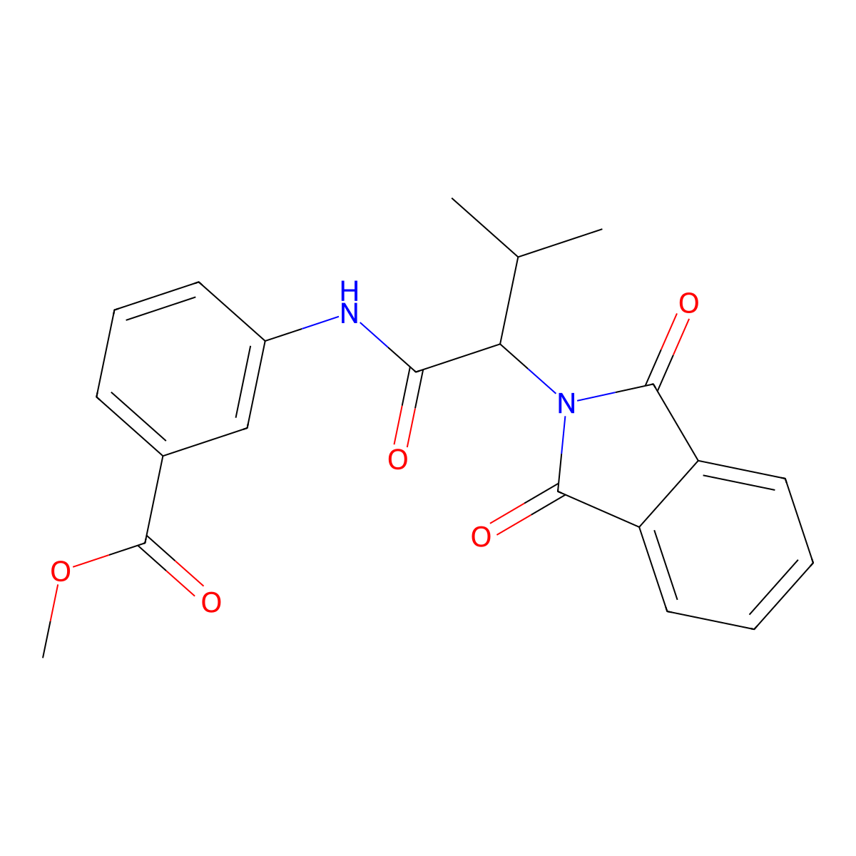 methyl 3-{[2-(1,3-dioxo-1,3-dihydro-2H-isoindol-2-yl)-3-methylbutanoyl]amino}benzoate molecular structure, CAS 305377-24-6