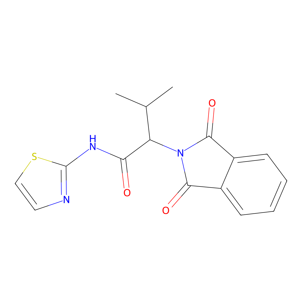 2-(1,3-Dioxo-1,3-dihydro-isoindol-2-yl)-3-methyl-N-thiazol-2-yl-butyramide molecular structure, CAS 305377-28-0