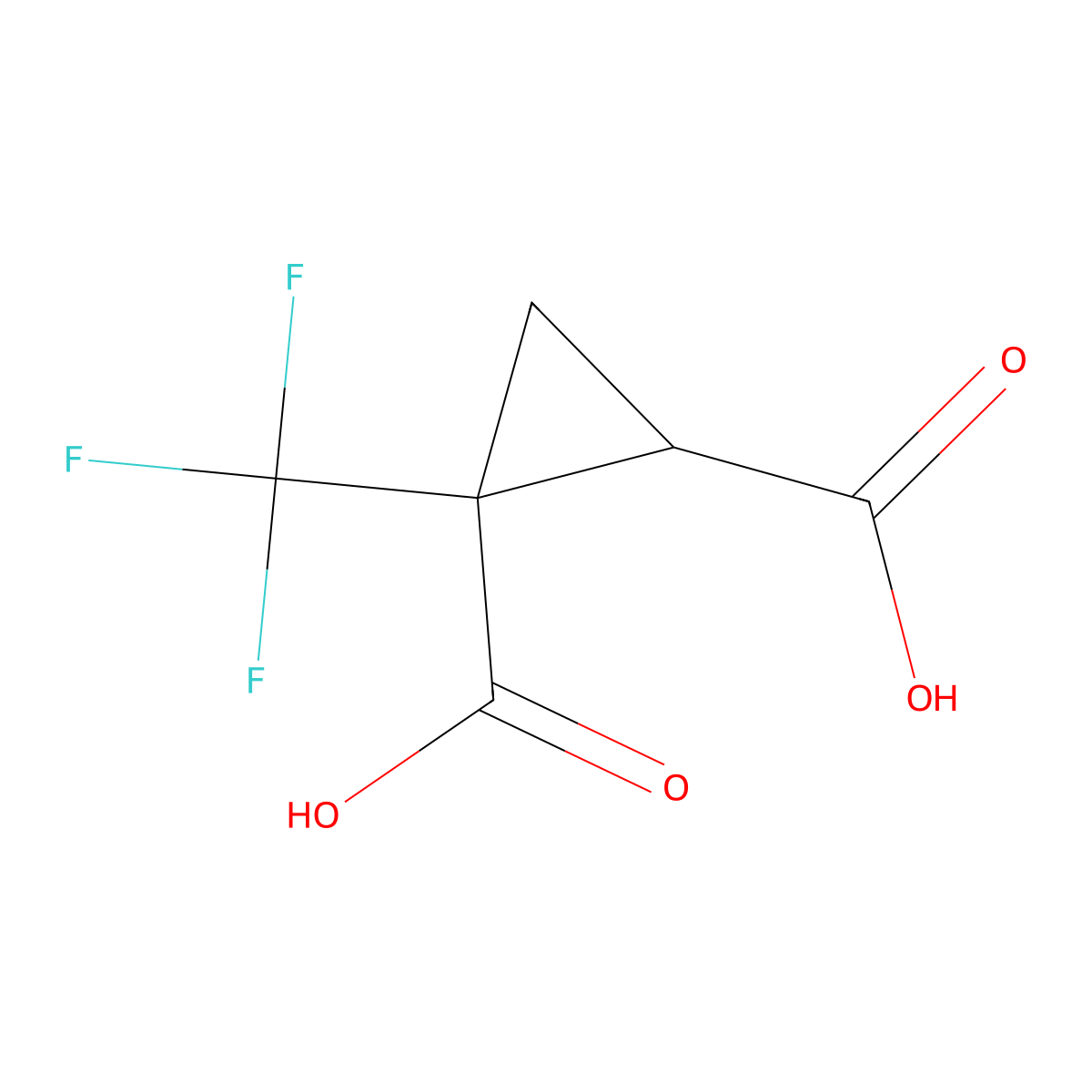1-(trifluoromethyl)cyclopropane-1,2-dicarboxylic Acid molecular structure, CAS 305377-31-5