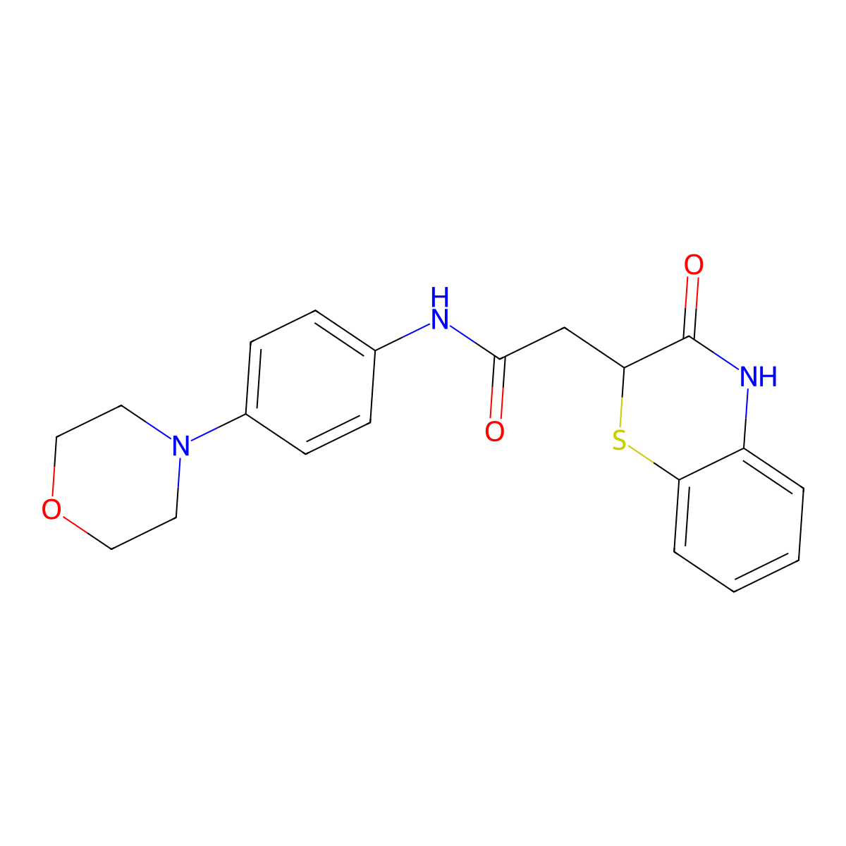 N-[4-(morpholin-4-yl)phenyl]-2-(3-oxo-3,4-dihydro-2H-1,4-benzothiazin-2-yl)acetamide molecular structure, CAS 305377-33-7