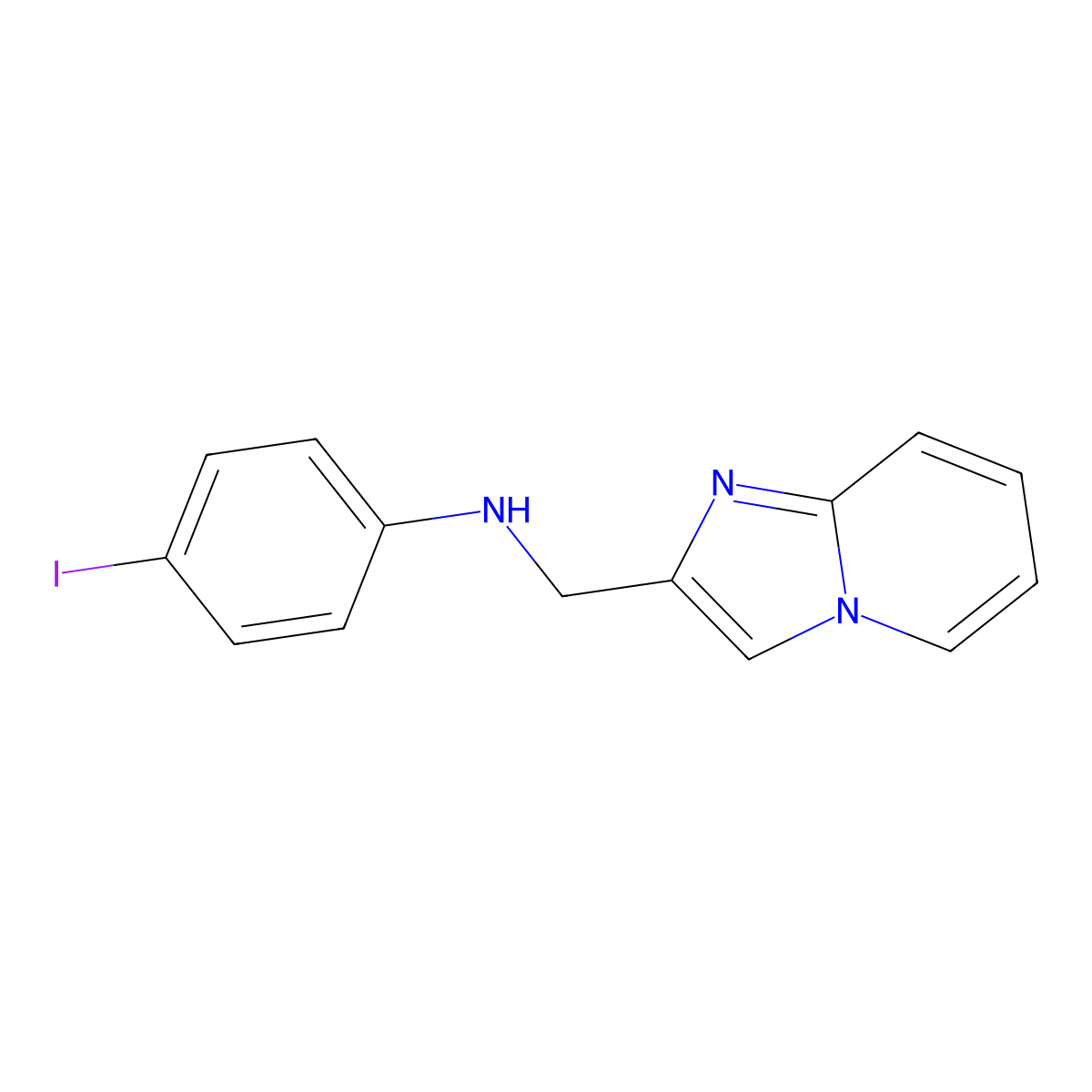 N-(imidazo[1,2-a]pyridin-2-ylmethyl)-4-iodoaniline molecular structure, CAS 305377-70-2