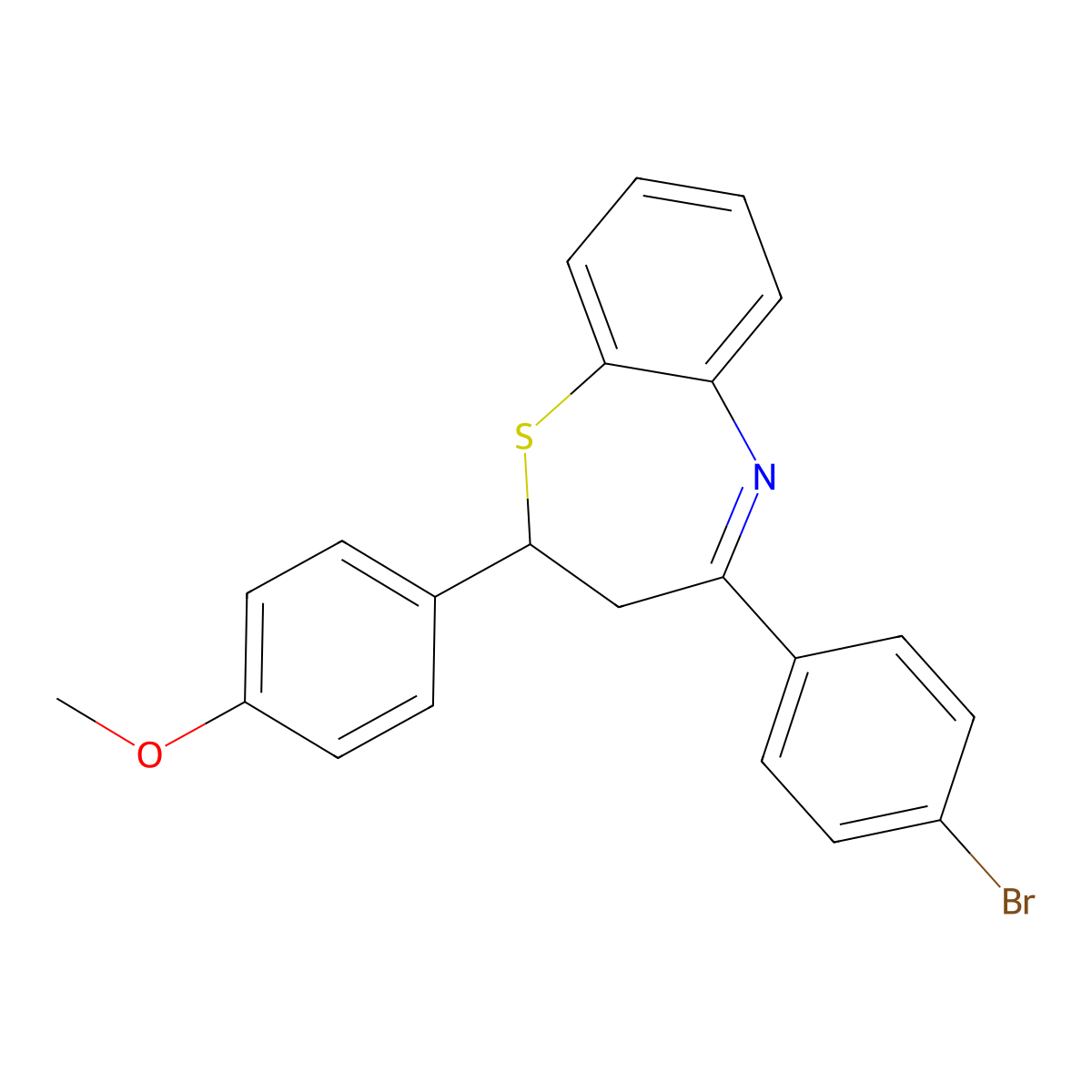 4-(4-Bromophenyl)-2-(4-methoxyphenyl)-2,3-dihydro-1,5-benzothiazepine molecular structure, CAS 305377-71-3