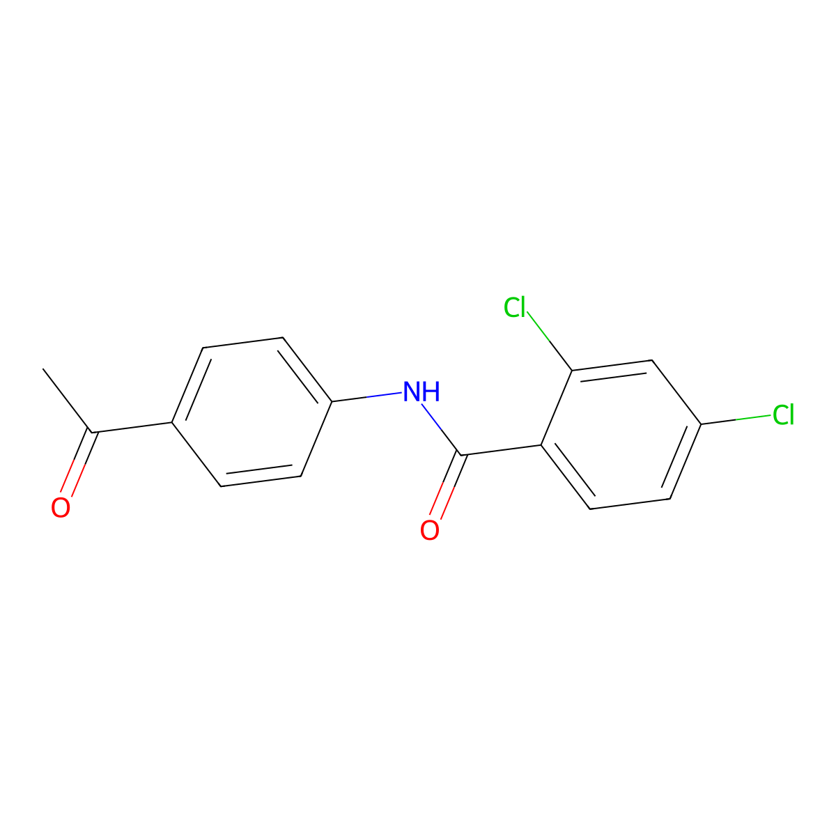 N-(4-acetylphenyl)-2,4-dichlorobenzamide molecular structure, CAS 305378-08-9