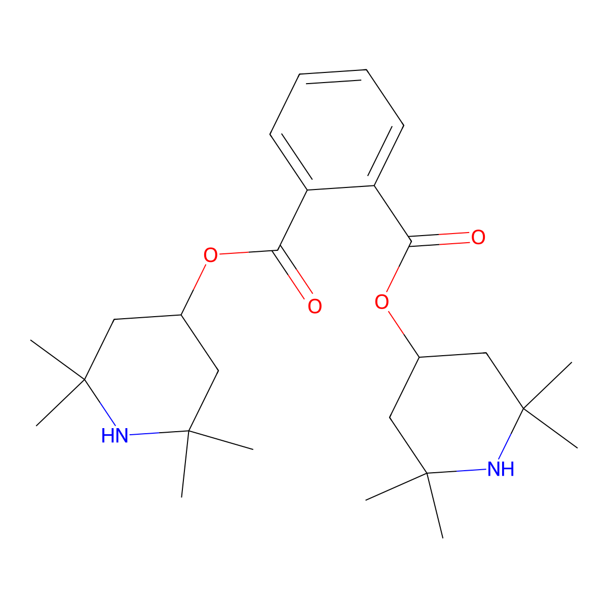 Bis(2,2,6,6-tetramethylpiperidin-4-yl) benzene-1,2-dicarboxylate molecular structure, CAS 30538-88-6