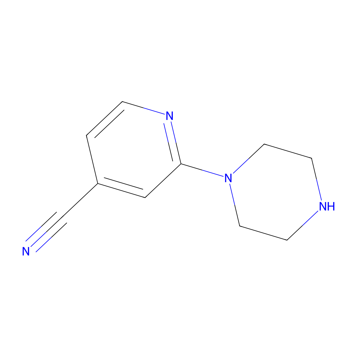 2-(Piperazin-1-yl)pyridine-4-carbonitrile molecular structure, CAS 305381-05-9
