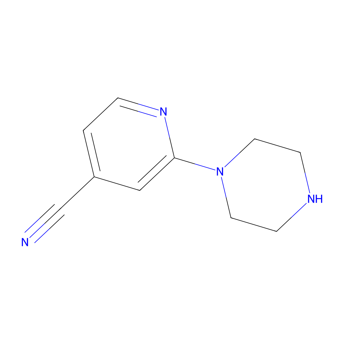 2-(Piperazin-1-yl)pyridine-4-carbonitrile molecular structure, CAS 305381-05-9